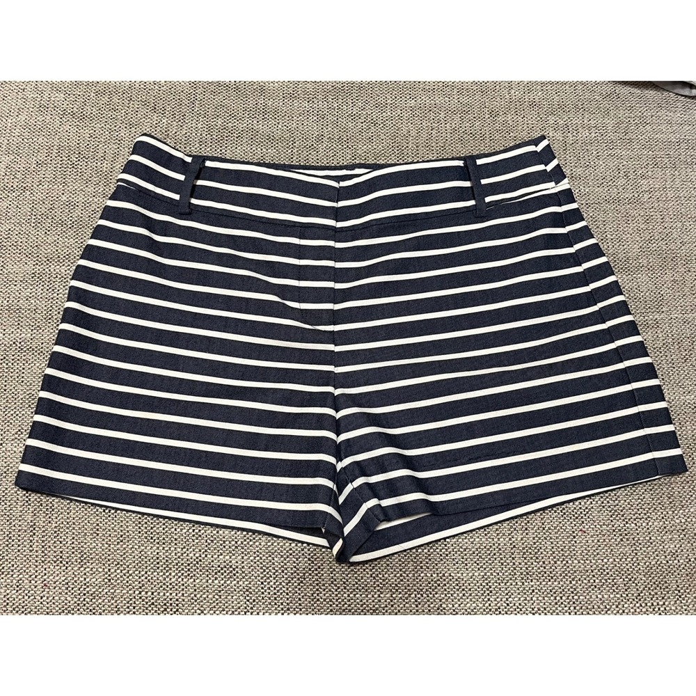 LOFT SPRING Striped Shorts Navy White Flat Front Women's Size 2 Casual Summer